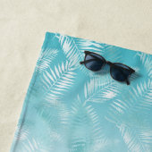 Mint Aqua White Tropical Blätter Strandtuch (Beispiel)