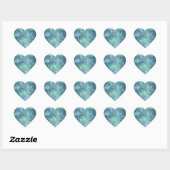 Mint Aquamarin Aqua Sparkle Mermaid Glitzer Herz-Aufkleber (Blatt)
