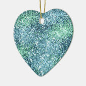 Mint Aquamarin Aqua Sparkle Mermaid Glitzer Keramik Ornament (Links)