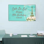 Mint Aquamarin Gold Sweet 16 Paris Eiffelturm Banner (Messeveranstaltung)