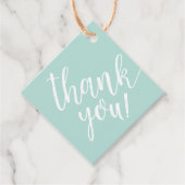 Mint Baby Shower Hand geschrieben Danke Script Geschenkanhänger (Vorderseite)
