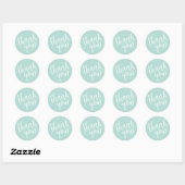 Mint Baby Shower Hand geschrieben Danke Script Runder Aufkleber (Blatt)