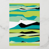 Mint Bar Bat Mitzvah Einladung mit Goldfolie (Rückseite)