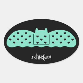 Mint Bat Bandage Ovaler Aufkleber