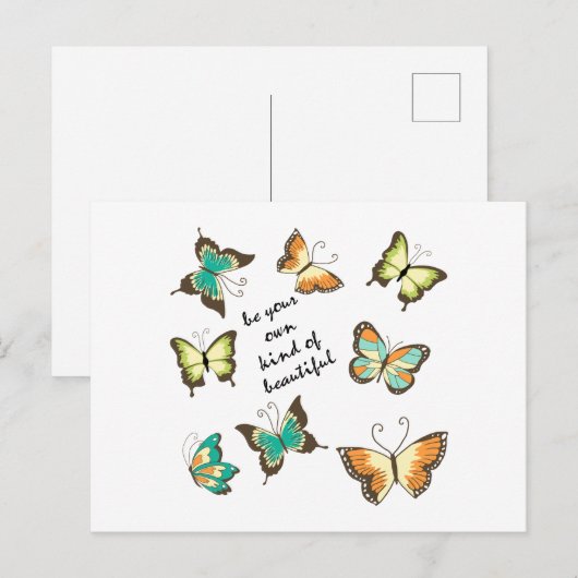 Mint Be Your Own Beautiful Butterflies Postkarte (Vorne/Hinten)
