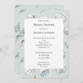 Mint Beach Ocean Muscheln Brautparty Einladung (Vorne/Hinten)