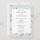 Mint Beach Ocean Muscheln Brautparty Einladung (Vorderseite)