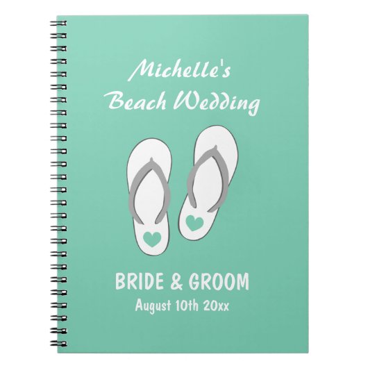Mint Beach Thema Hochzeitsplaner-Buch Notizblock (Vorderseite)