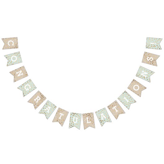 Mint Beige Imitate Gold Glitzer Dots Herzlichen Gl Wimpelkette (Alle)