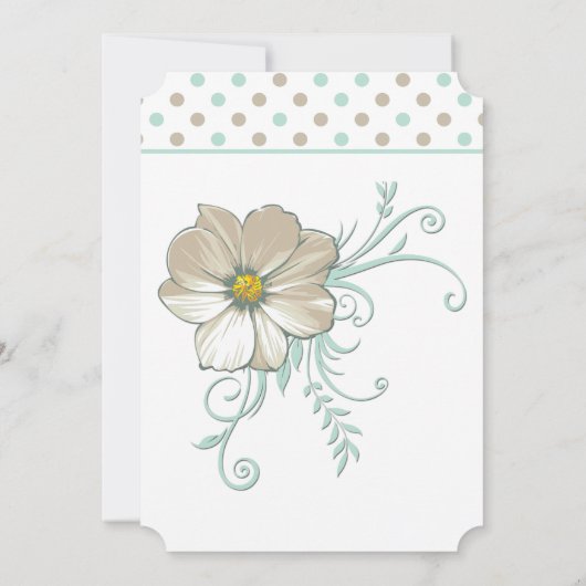 MINT BISQUE DOTS STRIPEN Save the Date Einladung (Rückseite)