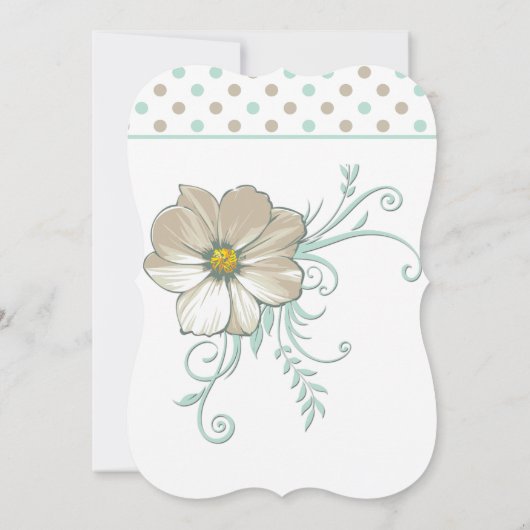 MINT BISQUE DOTS STRIPEN Save the Date Einladung (Rückseite)