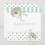MINT BISQUE DOTS STRIPES Einladung Hochzeit (Vorne/Hinten)