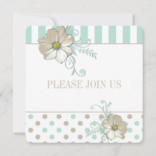 MINT BISQUE DOTS STRIPES Einladung Hochzeit