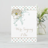 MINT BISQUE DOTS STRIPES Einladung Hochzeit (Stehend Vorderseite)