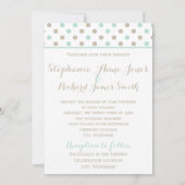 MINT BISQUE DOTS STRIPES Einladung Hochzeit (Rückseite)