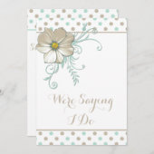 MINT BISQUE DOTS STRIPES Einladung Hochzeit (Vorne/Hinten)