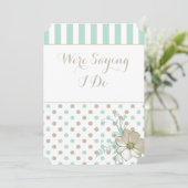 MINT BISQUE DOTS STRIPES Einladung Hochzeit (Stehend Vorderseite)
