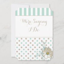 MINT BISQUE DOTS STRIPES Einladung Hochzeit