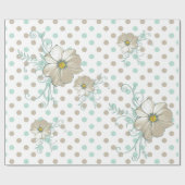 MINT BISQUE DOTS STRIPES GIFT WRAP GESCHENKPAPIER (Flach)