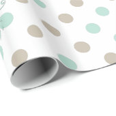 MINT BISQUE DOTS STRIPES GIFT WRAP GESCHENKPAPIER (Rolleneckpunkt)
