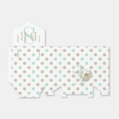 MINT BISQUE DOTS STRIPES Mit Monogramm Günstige Bo Geschenkschachtel (Ungefaltet)