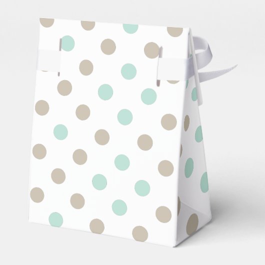 MINT BISQUE DOTS STRIPES Mit Monogramm Günstige Bo Geschenkschachtel (Rückseite)
