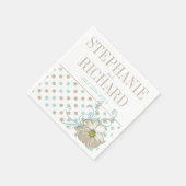 MINT BISQUE DOTS STRIPES PAPIERNAPKINS SERVIETTE (Ecke)