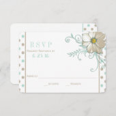 MINT BISQUE DOTS STRIPES Response Card RSVP Karte (Vorne/Hinten)