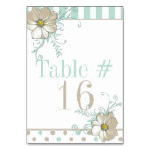 MINT BISQUE DOTS STRIPES Table Card Tischnummer (Rückseite)
