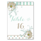 MINT BISQUE DOTS STRIPES Table Card Tischnummer (Rückseite)