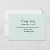 Mint | Black Elegant Minimalistisch Wedding RSVP C Karte (Vorderseite)