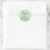 Mint & Black Script Type SAVE THE DATE Aufkleber (Tasche)