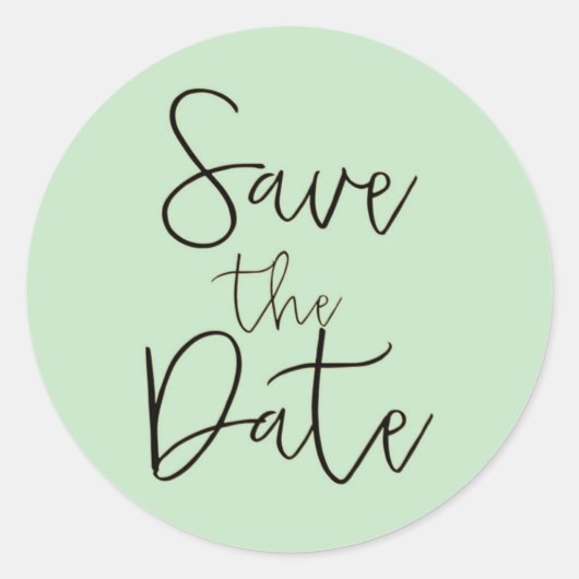 Mint & Black Script Type SAVE THE DATE Aufkleber (Vorderseite)