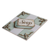 Mint Blau und Weiß Bar Seife Funny Bad Fliese (Seite)