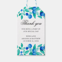 Mint blaue Hochzeit danke. Heidelbeere Geschenkanhänger