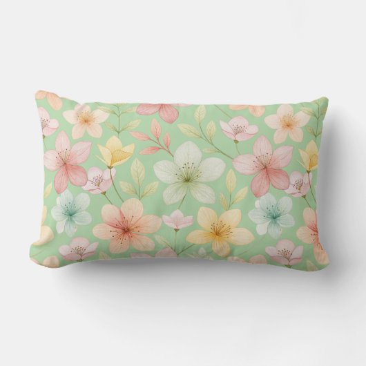Mint Blossom Lumbar Kissen (Vorderseite)