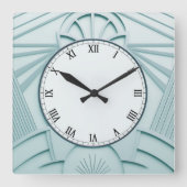 Mint Blue Art Deco Uhr - Stilvolle Abstrakte Linie (Vorderseite)