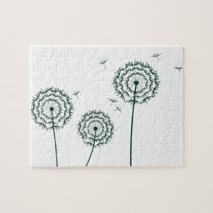 Mint Blue Dandelion in spring Puzzle