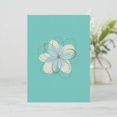 Mint Blue Flowers Babydusche Einladung (Stehend Vorderseite)