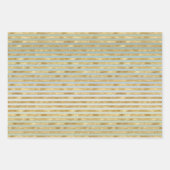 Mint Blue Gold Streifen Weihnachtsbaumen Sparkle Geschenkpapier Set (Vorderseite 2)