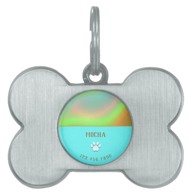 Mint Blue Holographic Tiermarke (Vorderseite)