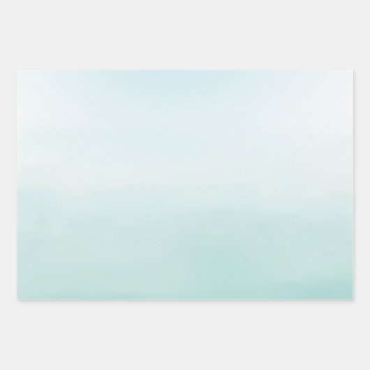 Mint Blue Ombre Silver Glitzer Mermaid Geschenkpapier Set (Vorderseite 2)