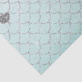 Mint Blue Ombre Silver Glitzer Mermaid Sparkle Seidenpapier (Detail)