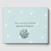 Mint Blue Pine Green Succulents Gästebuch (Rückseite)