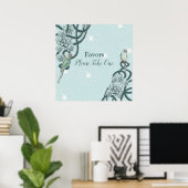 Mint Blue Pine Green Succulents Poster (Heimbüro)