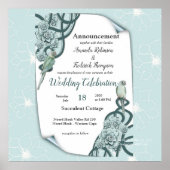 Mint Blue Pine Green Succulents Poster (Vorne)