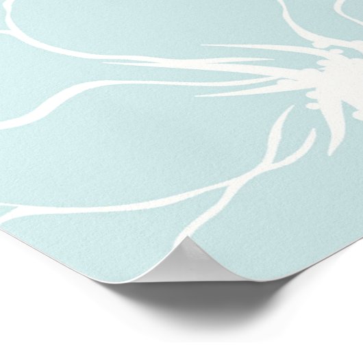 Mint Blue Pine Green Succulents Poster (Ecke)