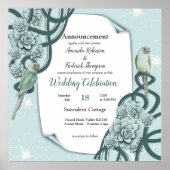 Mint Blue Pine Green Succulents Poster (Vorne)