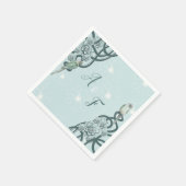 Mint Blue Pine Green Succulents Serviette (Ecke)
