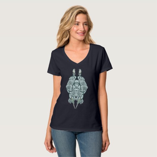 Mint Blue Pine Green Succulents T-Shirt (Vorderseite Vollansicht)
